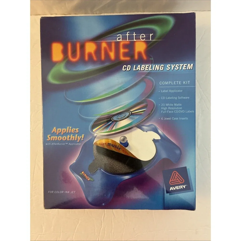 NEW Avery AfterBurner CD/DVD Labeling System Complete Kit Factory Sealed